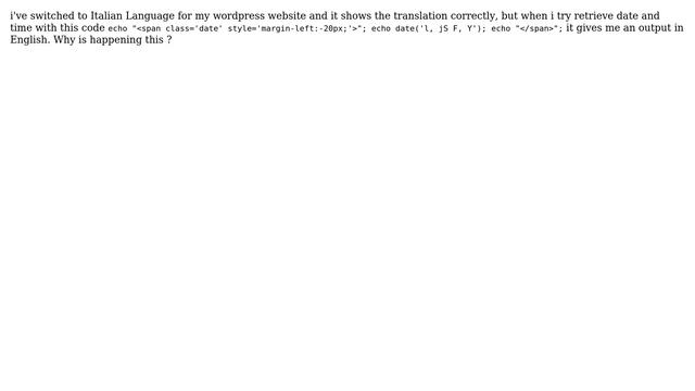 Wordpress: Date Language doesn't change смотреть онлайн
