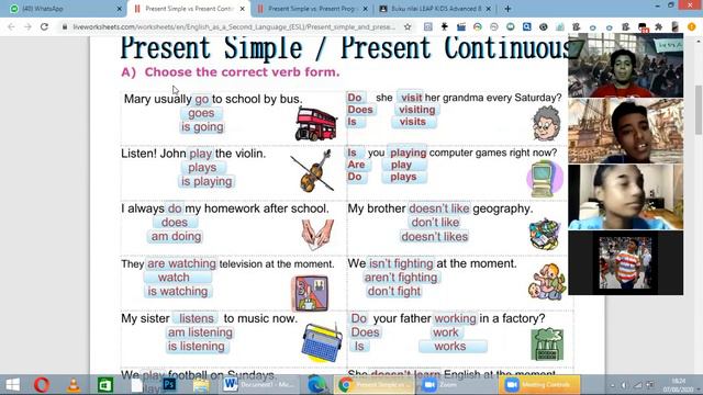 Intermediate class (Meeting 7 pt.1) Present continuous смотреть онлайн