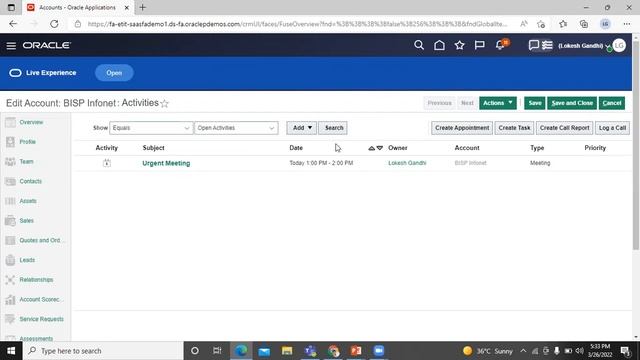 Oracle Sales Manage Activities | Oracle Sales | Oracle Fusion Sales | Oracle CRM |Oracle Fusion BIS смотреть онлайн