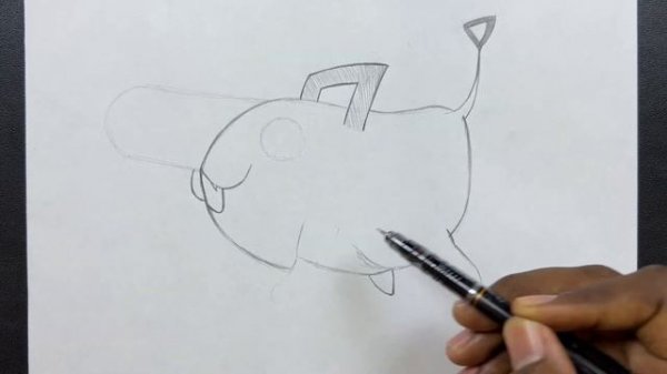 How to draw pochita from chainsaw man | easy step-by-step