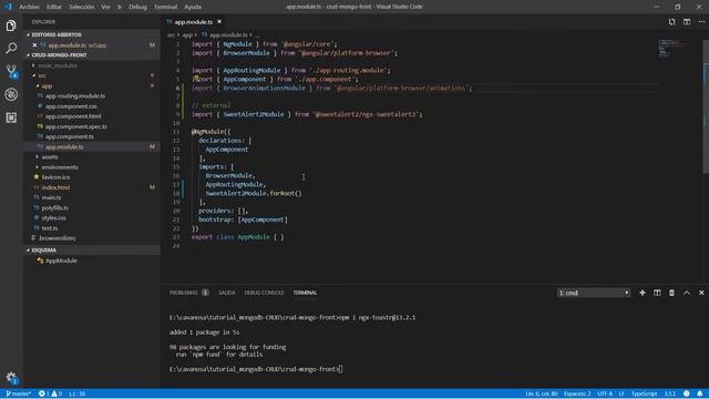 CRUD Básico MongoDB Spring Boot Angular: Capítulo 4: Creación del Frontend смотреть онлайн