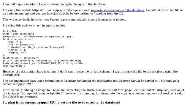 Drupal: Programmatically attach an image to a node using Storage API to store image in the Database смотреть онлайн