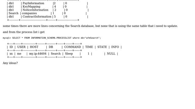 Databases: MySQL ERROR 1205: 1205: Lock wait timeout exceeded; try restarting transaction смотреть онлайн