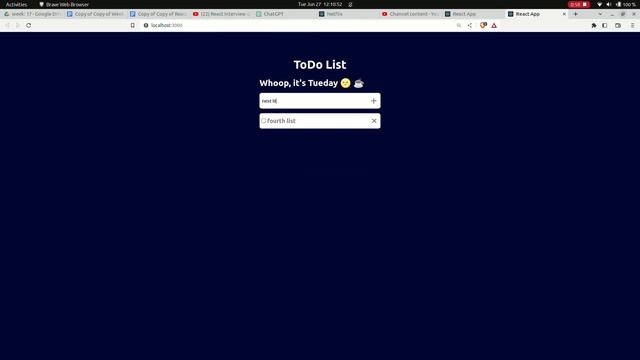 Todo list ui designed by react project one смотреть онлайн