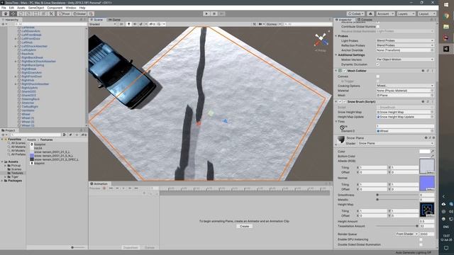 Следы от шин на снегу в Unity 3D [Tutorial] - часть 2 смотреть онлайн