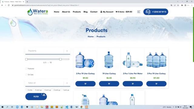 Watera - Water Delivery Company WooCommerce Wordpress Theme смотреть онлайн
