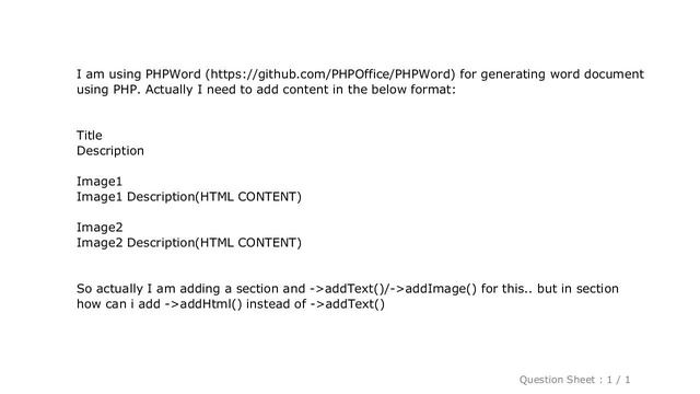 HTML : Add Text, Html, Embed Image To PHPWord смотреть онлайн
