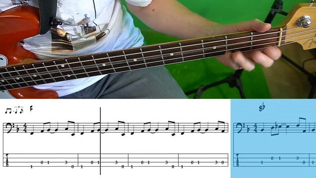 John Lee Hooker - Boom Boom (Bass cover with tabs) смотреть онлайн