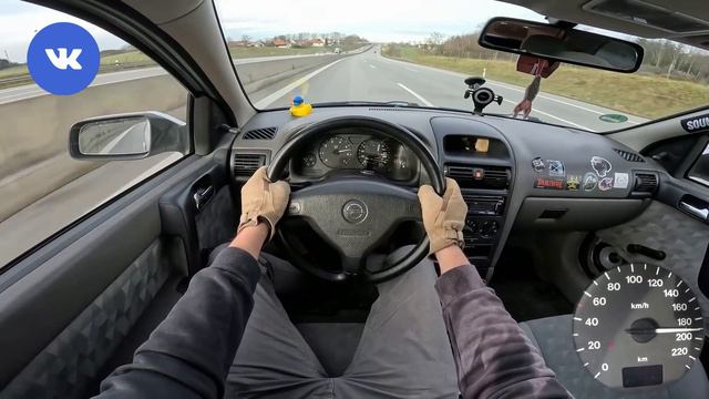 2001 OPEL ASTRA G CC 1.6 | МАКСИМАЛЬНАЯ СКОРОСТЬ НА НЕМЕЦКОМ АВТОБАНЕ POV Тест-Драйв смотреть онлайн