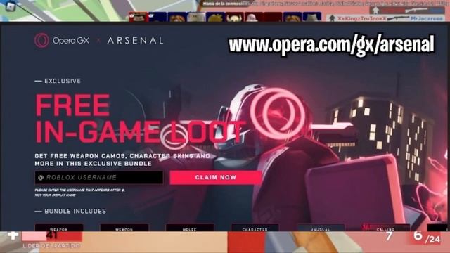 ?*CONSIGUE RAPIDO LOS NUEVOS ITEMS DE *OPERA GX* X *ARSENAL* l Roblox l ? смотреть онлайн
