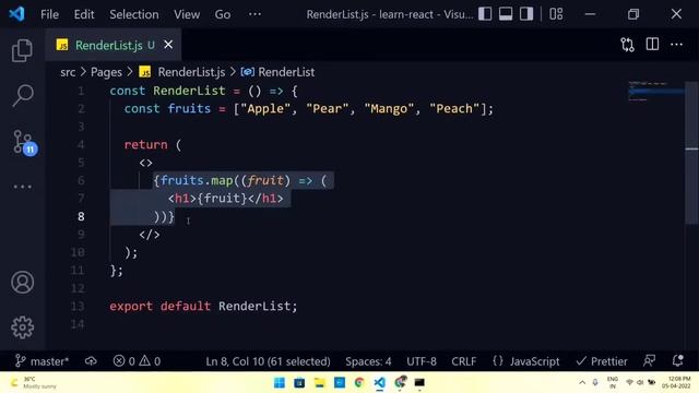 Rendering Lists using maps in React/ JSX смотреть онлайн