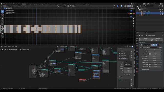 Procedural Gear - Geometry Nodes (Blender 3.1) смотреть онлайн