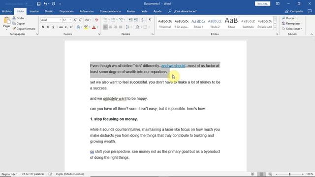 Atajo Para Cambiar De Minúsculas A Mayúsculas  En  Word 2016