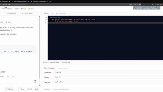 905. Sort Array by Parity | Python + Leetcode Technical Interview Practice смотреть онлайн