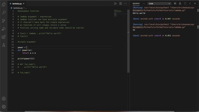 Python Tutorials In Hindi #25. PYTHON ANONYMOUS OR LAMBDA FUNCTION смотреть онлайн