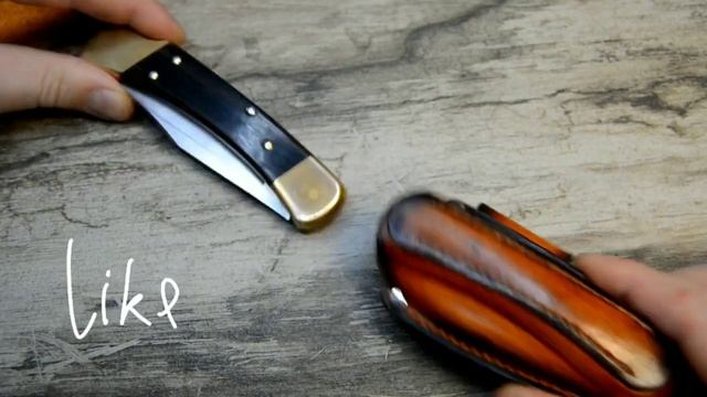 Новинка. Обжимные ножны для складного ножа. Покраска терракотовая патина. смотреть онлайн