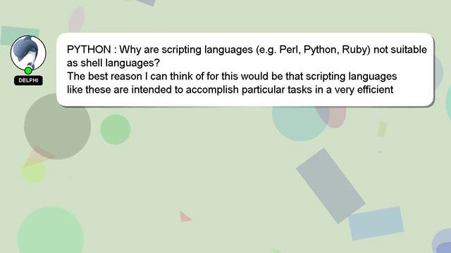 PYTHON : Why are scripting languages (e.g. Perl, Python, Ruby) not suitable as shell languages? смотреть онлайн