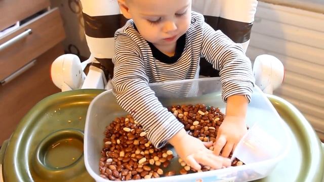 Развивающие ИГРЫ с крупой для малышей. Сенсорное развитие по Монтессори. смотреть онлайн