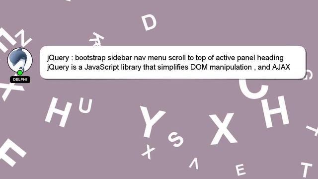 jQuery : bootstrap sidebar nav menu scroll to top of active panel heading смотреть онлайн