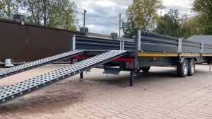 Прицеп лафет бортовой до 8.5 метров автовоз эвакуатор. Производство под заказ прицепов НЗСА до 3.5