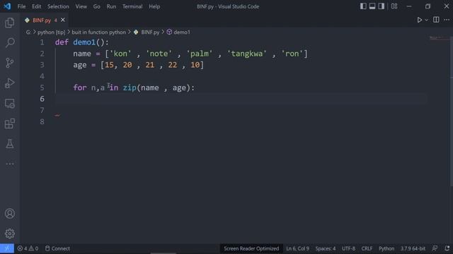 การใช้งานฟังก์ชั่น zip() พื้นฐาน ในภาษาpython смотреть онлайн