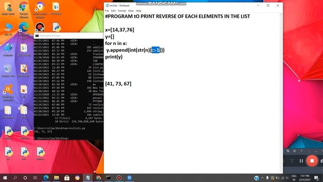 PYTHON:PROGRAM TO PRINT REVERSE OF EACH ELEMENTS IN THE LIST/VL INFOTECH смотреть онлайн