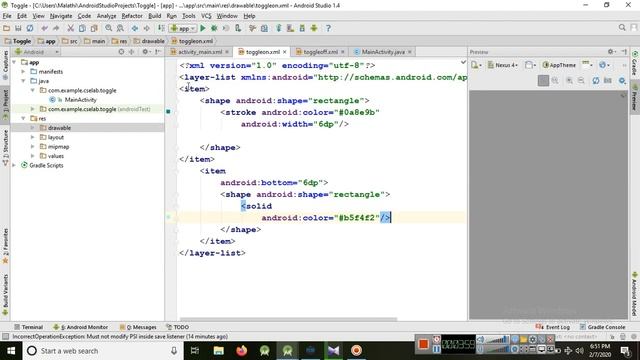 Change color of Toggle button in android studio смотреть онлайн
