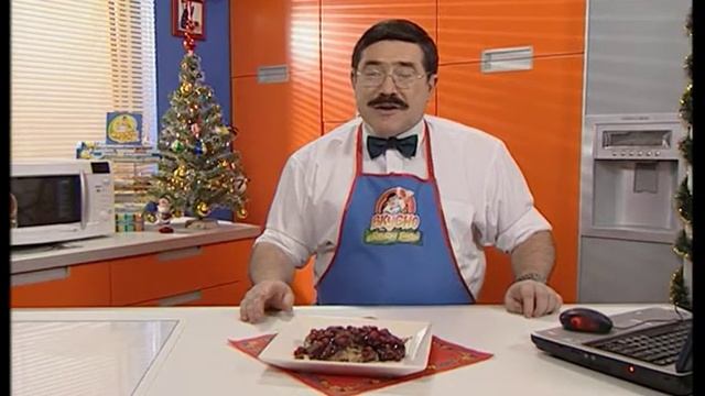 Бараньи отбивные в соусе из красной смородины. Груши в двух винах с имбирными сливками. смотреть онлайн