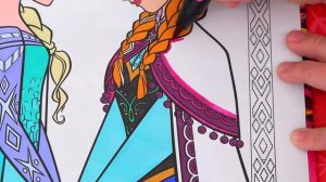 Coloring Anna & Elsa Frozen Sisters GIANT Coloring Page Prismacolor Markers | KiMMi THE CLOWN