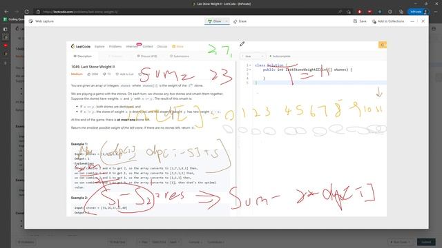 LeetCode 1049 | Last Stone Weight II | Knapsack | Java смотреть онлайн