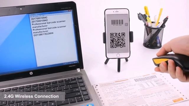 Bluetooth Wireless 2D Barcode Scanner ~ Pocket QR Bar code Reader ~ Portable QR Code reader смотреть онлайн