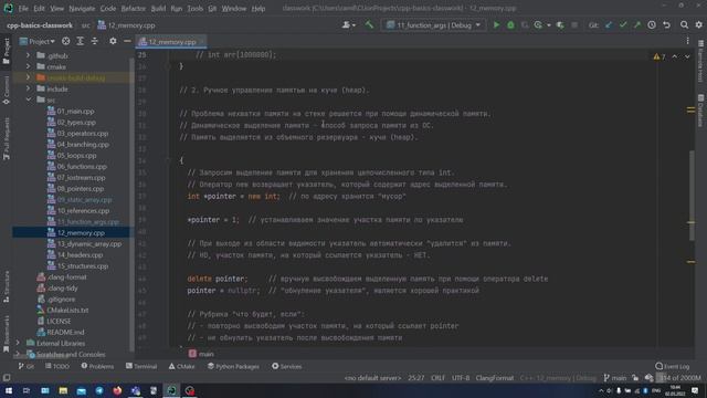 Основы С++. Модуль 12. Управление памятью. смотреть онлайн