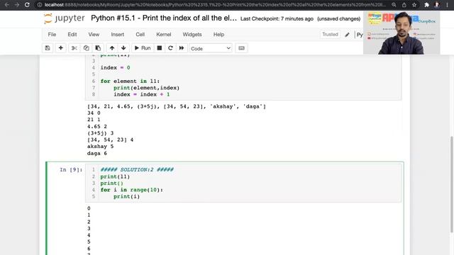 Python #15.1: Print the index of all the elements from the List/Tuple using for loop | APDaga смотреть онлайн