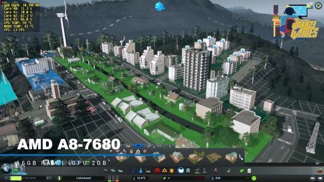 Cities Skylines BENCHMARK AMD A8 7680 смотреть онлайн
