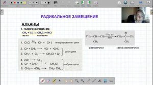 Типы химических реакций в органической химии (радикальный механизм).