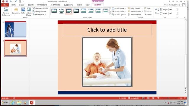 Apply Bevel Persceptive to image in PowerPoint 2013 смотреть онлайн