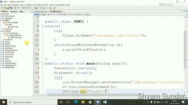 How to update table record in MySQL by using jdbc || Shyam Sundar смотреть онлайн