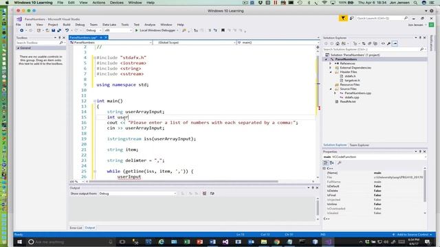 C++ Parsing a list of numbers смотреть онлайн