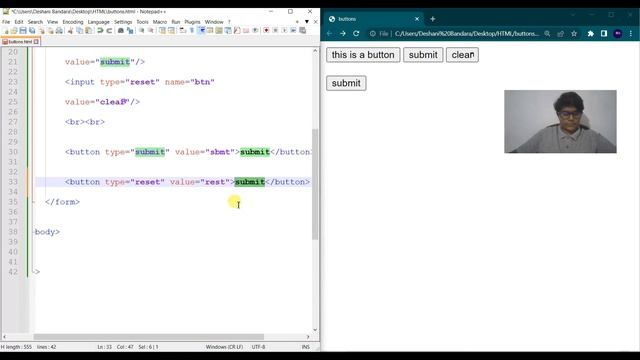 28.Submit , Reset buttons in HTML for A/l, O/L, GIT - Basic Web Designs |සිංහලෙන්| ICT with Deshu смотреть онлайн