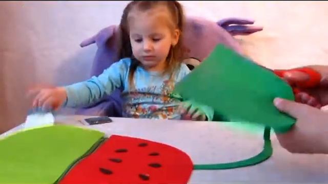 Детская сумочка из фетра Сумочка долька арбуза и киви Children's bag of felt смотреть онлайн