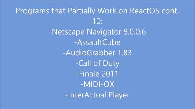 A List of Programs that work on ReactOS [April 2018] смотреть онлайн