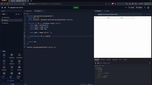 Aggregate the input values in an object | Solving Frontend interview problems смотреть онлайн