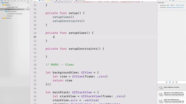 Laying out an iOS app UI in code (Weather App #2) смотреть онлайн