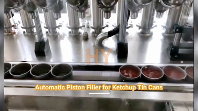 Automatic Piston Filling Machine for Ketchup Tin Cans смотреть онлайн