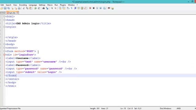 PHP CMS Project - PART 1 - Creating login form & Creating user in MySQL Database смотреть онлайн