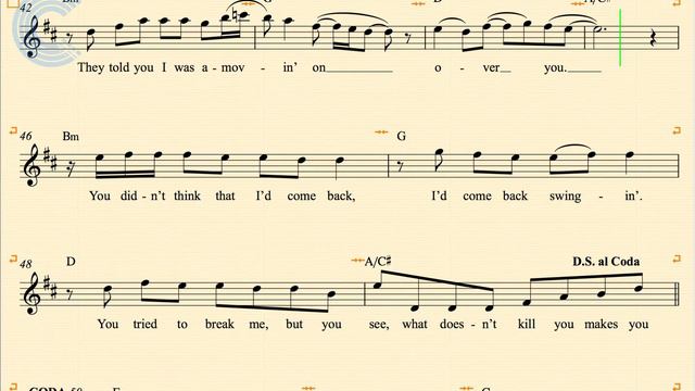 Flugelhorn - Stronger - Kelly Clarkson - Sheet Music, Chords, & Vocals смотреть онлайн