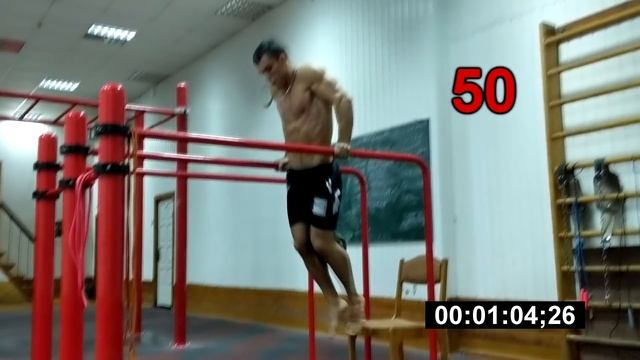 ОТЖИМАНИЯ на брусьях +32кг за 120секунд