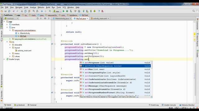 Android Studio Tutorial 65 AsyncTask Example смотреть онлайн