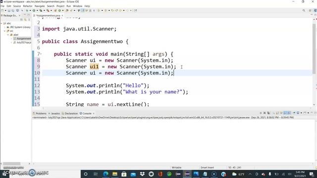 Enabling user to put information in java. смотреть онлайн