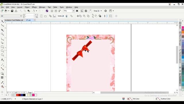 How to make Invitation Card-7 : COREL DRAW смотреть онлайн